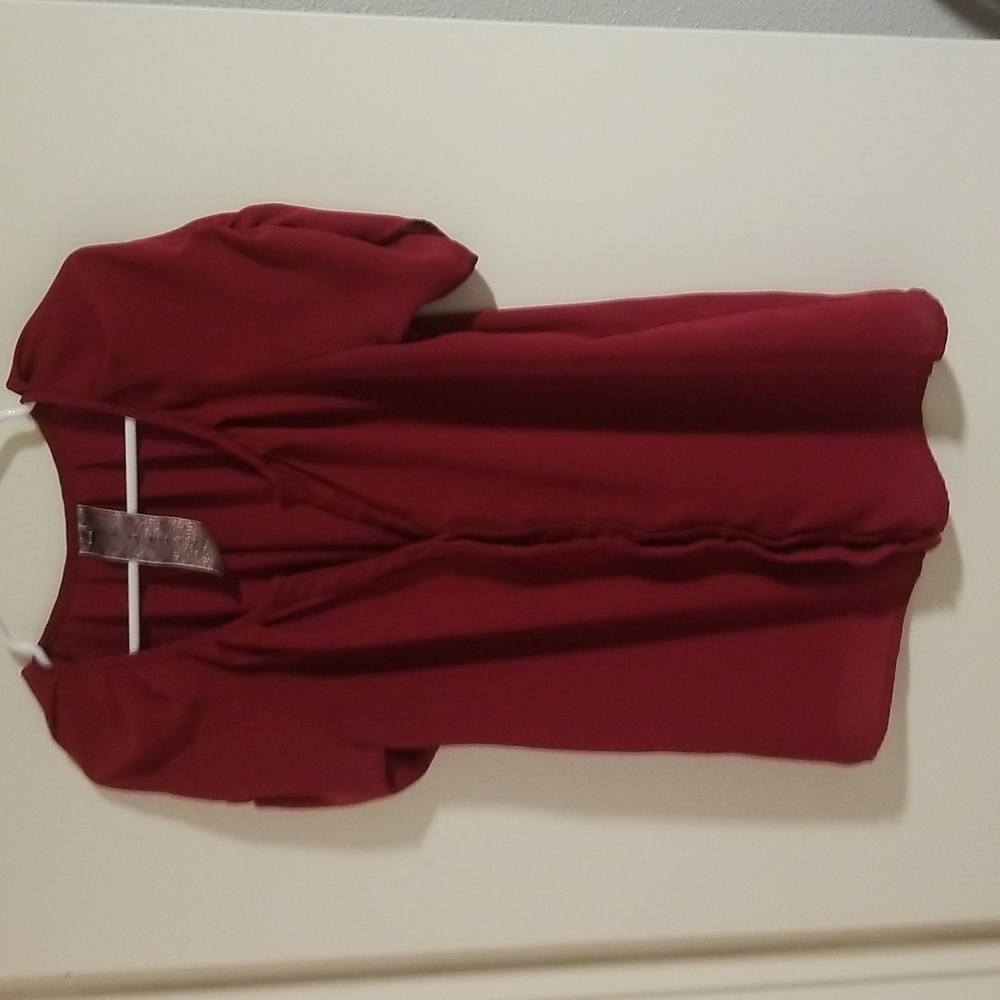 Womens Small ruffled red blouse